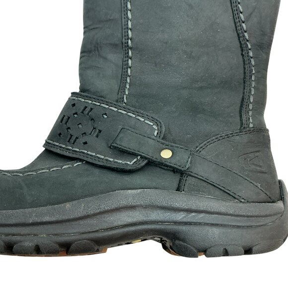 Keen Kaci Knee High Zip Waterproof Nubuck Leather Boots Womens 6 Black - Picture 5 of 11